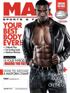 Allen Elliott on the January 2013 Cover of Max Sports & Fitness Magazine