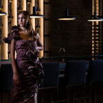 Commercial fashion photography featuring luxury evening attire.