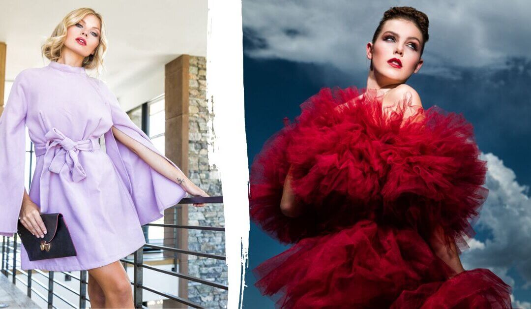 Side-by-side fashion editorial photographs created by Phoenix photographer James Patrick, showcasing two distinct lighting styles photographed in the same location for separate magazine publications.